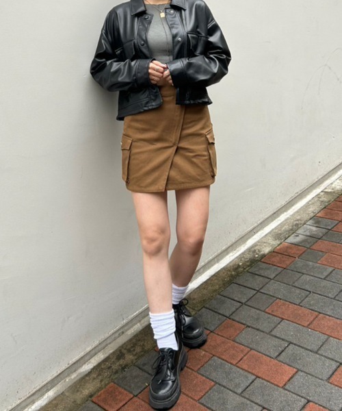 UNDERCOVER ウールミニスカート ブラウン カーゴミニスカート[品番：NHGW0004789]｜non-hedge