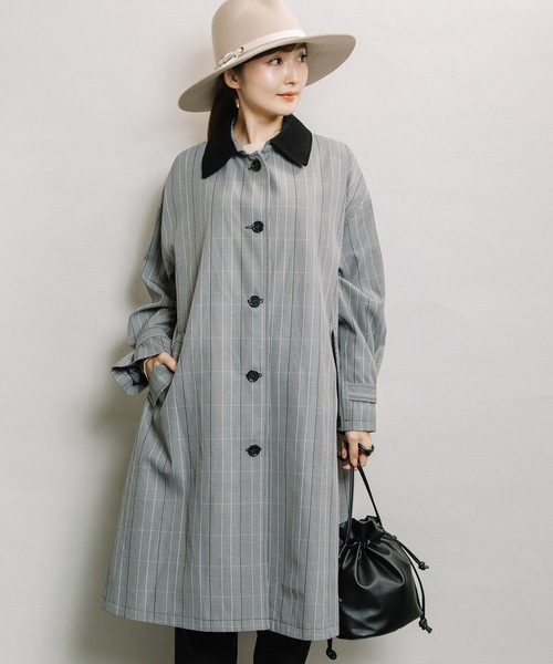 ELVENCE DEUX（エルベンスドゥ）の「クレリックステンコート（ステンカラーコート・レディース・ブラック/ブラウン・FREE）」の2枚目の写真