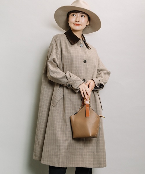 ELVENCE DEUX（エルベンスドゥ）の「クレリックステンコート（ステンカラーコート・レディース・ブラック/ブラウン・FREE）」の4枚目の写真