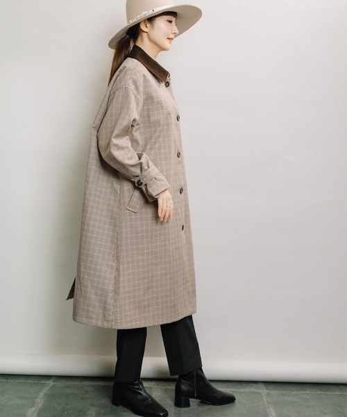 ELVENCE DEUX（エルベンスドゥ）の「クレリックステンコート（ステンカラーコート・レディース・ブラック/ブラウン・FREE）」の6枚目の写真