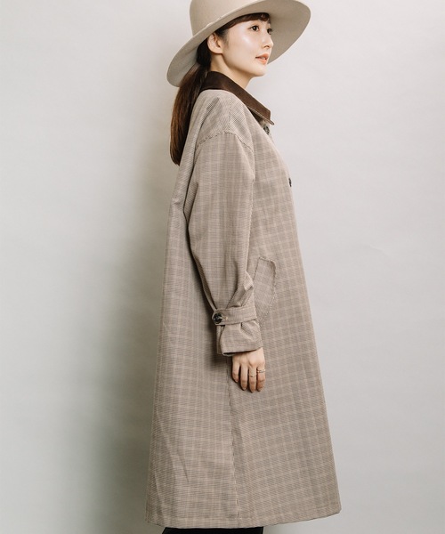 ELVENCE DEUX（エルベンスドゥ）の「クレリックステンコート（ステンカラーコート・レディース・ブラック/ブラウン・FREE）」の7枚目の写真