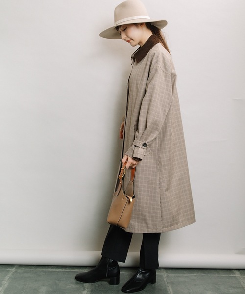 ELVENCE DEUX（エルベンスドゥ）の「クレリックステンコート（ステンカラーコート・レディース・ブラック/ブラウン・FREE）」の8枚目の写真