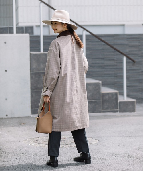 ELVENCE DEUX（エルベンスドゥ）の「クレリックステンコート（ステンカラーコート・レディース・ブラック/ブラウン・FREE）」の20枚目の写真