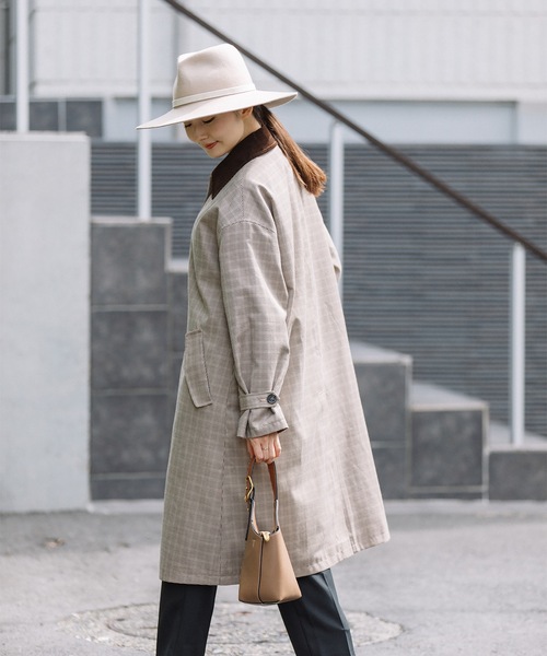 ELVENCE DEUX（エルベンスドゥ）の「クレリックステンコート（ステンカラーコート・レディース・ブラック/ブラウン・FREE）」の21枚目の写真