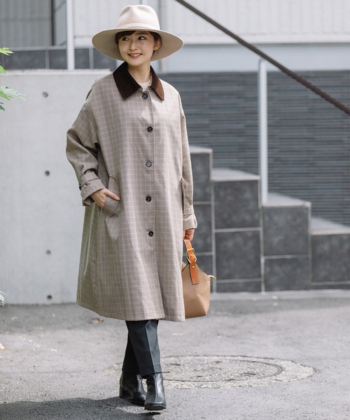 ELVENCE DEUX（エルベンスドゥ）の「クレリックステンコート（ステンカラーコート・レディース・ブラック/ブラウン・FREE）」の22枚目の写真