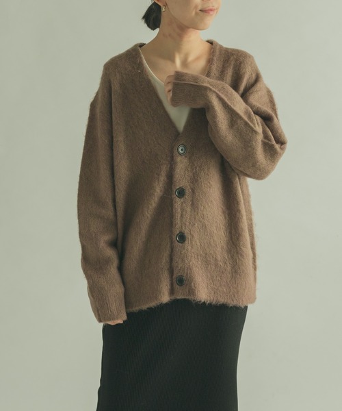 FORK&SPOON（フォークアンドスプーン）の「『WEB/一部店舗限定カラー』FORK&SPOON　モヘアニットカーディガン（カーディガン/ボレロ・レディース・グリーン系その他/チャコールグレー/モカ/ブルー・1）」の10枚目の写真