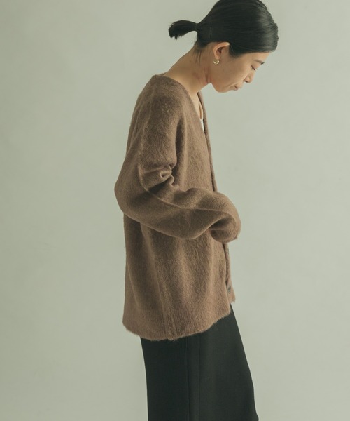 FORK&SPOON（フォークアンドスプーン）の「『WEB/一部店舗限定カラー』FORK&SPOON　モヘアニットカーディガン（カーディガン/ボレロ・レディース・グリーン系その他/チャコールグレー/モカ/ブルー・1）」の11枚目の写真