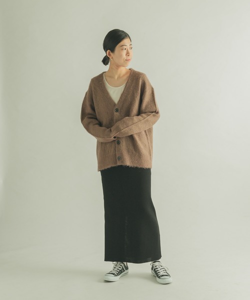 FORK&SPOON（フォークアンドスプーン）の「『WEB/一部店舗限定カラー』FORK&SPOON　モヘアニットカーディガン（カーディガン/ボレロ・レディース・グリーン系その他/チャコールグレー/モカ/ブルー・1）」の14枚目の写真