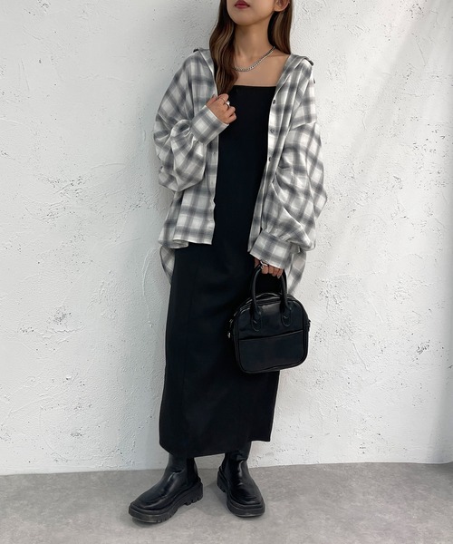 apres jour mignon（アプレジュールミニョン）の「アソートチェックBIGシャツ【ZOZOTOWN限定アイテム】（シャツ/ブラウス・レディース・オフホワイト/ブルー/アイボリー/ブラック・X-LARGE/フリー）」の7枚目の写真