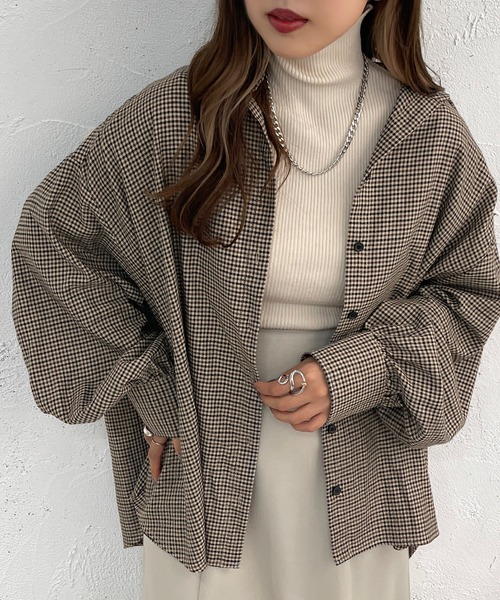 apres jour mignon（アプレジュールミニョン）の「アソートチェックBIGシャツ【ZOZOTOWN限定アイテム】（シャツ/ブラウス・レディース・オフホワイト/ブルー/アイボリー/ブラック・X-LARGE/フリー）」の12枚目の写真