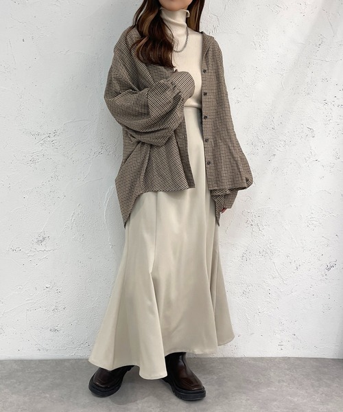 apres jour mignon（アプレジュールミニョン）の「アソートチェックBIGシャツ【ZOZOTOWN限定アイテム】（シャツ/ブラウス・レディース・オフホワイト/ブルー/アイボリー/ブラック・X-LARGE/フリー）」の14枚目の写真