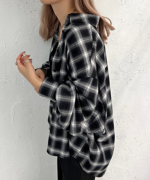 apres jour mignon（アプレジュールミニョン）の「アソートチェックBIGシャツ【ZOZOTOWN限定アイテム】（シャツ/ブラウス・レディース・オフホワイト/ブルー/アイボリー/ブラック・X-LARGE/フリー）」の18枚目の写真