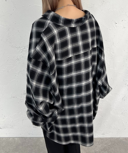 apres jour mignon（アプレジュールミニョン）の「アソートチェックBIGシャツ【ZOZOTOWN限定アイテム】（シャツ/ブラウス・レディース・オフホワイト/ブルー/アイボリー/ブラック・X-LARGE/フリー）」の19枚目の写真