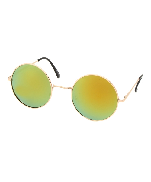 WEGO（ウィゴー）の「WEGO/メタルラウンドミラーサングラス（サングラス・メンズ・グリーン/ブルー/イエロー/レッド・FREE）」の4枚目の写真