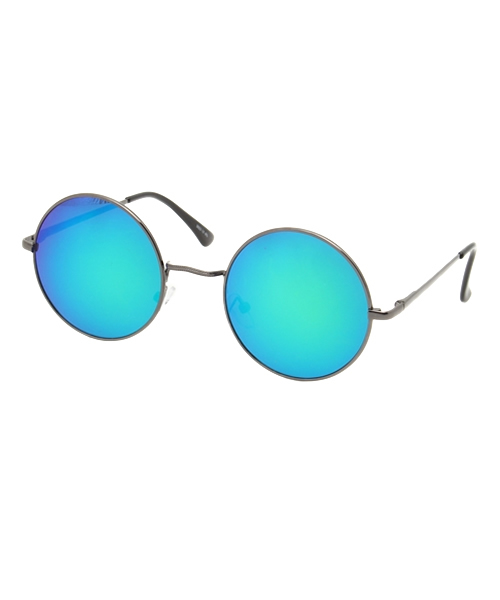 WEGO（ウィゴー）の「WEGO/メタルラウンドミラーサングラス（サングラス・メンズ・グリーン/ブルー/イエロー/レッド・FREE）」の2枚目の写真