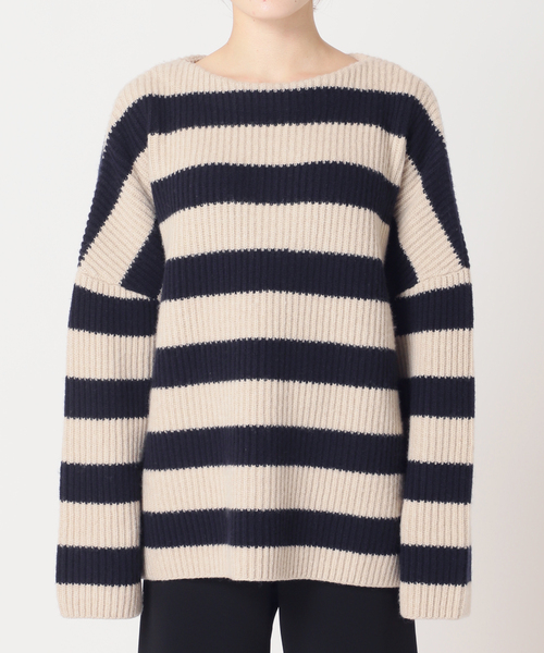 【AP STUDIO】ボーダーニットティー フリーサイズ ボーダーニットティー（ニット／セーター）｜AP STUDIO（エーピー