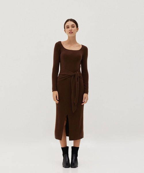 Love,Bonito(ラブボニート)の「エイリン ニット ボディコン ミダクシードレス(ワンピース・レディース・ブラック/ブラウン・X-SMALL/SMALL/MEDIUM/LARGE)」の4枚目の写真