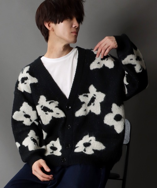 SITRY（シトリー）の「Big silhouette Jacquard flower Knit Cardigan