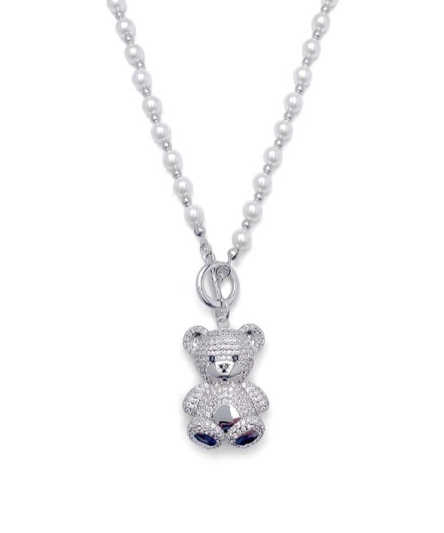 ◇BLACKPURPLE◇ Cozy Bear Pearl Ball Chain Necklace BLACKPURPLE(ブラックパープル)の「【BLACK PURPLE / ブラック