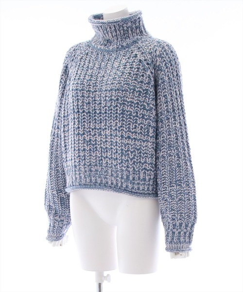 clear（クリア）の「ロービングハイネックニットトップス（ニット/セーター・レディース・ブルー/チャコールグレー/アイボリー/ピンク/グレイッシュベージュ・F）」の8枚目の写真
