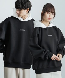 Rocky Monroe | オーバーサイズ ダンボールニット ワンポイント刺繍クレリックプルオーバーパーカー(パーカー)