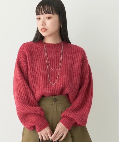 earth music&ecology（アースミュージックアンドエコロジー）の「ヘアリーショートニットプルオーバー（ニット/セーター・レディース・ブラック/オフホワイト/イエロー/ピンク/グリーン・FREE）」の5枚目の写真