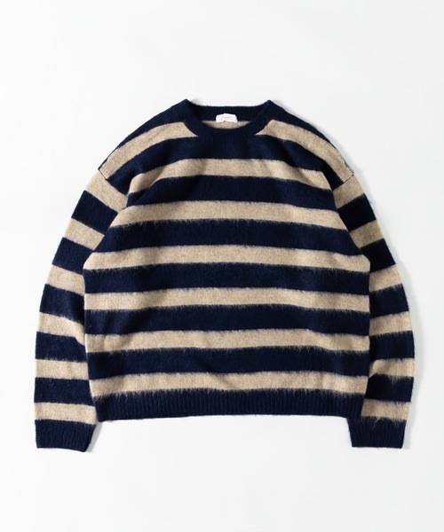 MUHET(ミュエータ)の「ウールMIXボーダーニット(ニット/セーター・レディース・ブラック/ネイビー・MEDIUM/X-LARGE)」の15枚目の写真