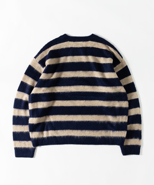 MUHET(ミュエータ)の「ウールMIXボーダーニット(ニット/セーター・レディース・ブラック/ネイビー・MEDIUM/X-LARGE)」の12枚目の写真