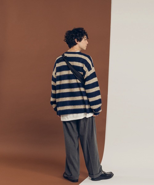 MUHET(ミュエータ)の「ウールMIXボーダーニット(ニット/セーター・レディース・ブラック/ネイビー・MEDIUM/X-LARGE)」の17枚目の写真