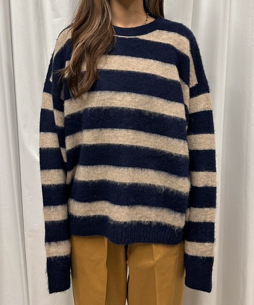 ウールMIXボーダーニット（ニット/セーター）｜MUHET（ミュエータ）の