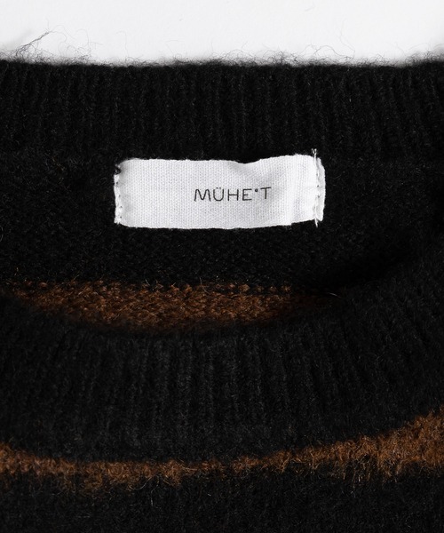 MUHET(ミュエータ)の「ウールMIXボーダーニット(ニット/セーター・レディース・ブラック/ネイビー・MEDIUM/X-LARGE)」の18枚目の写真