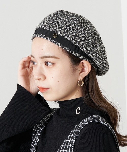 Chico（チコ）の「ツイードベレー帽（ハンチング/ベレー帽・レディース・グレー/アイボリー/ブラック・FREE）」の5枚目の写真