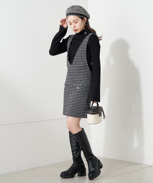 Chico（チコ）の「ツイードベレー帽（ハンチング/ベレー帽・レディース・グレー/アイボリー/ブラック・FREE）」の7枚目の写真