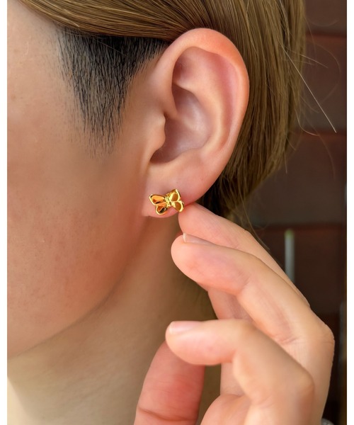 e.m.(イーエム)の「◆staygold◆ゴールドメッキシルバーバタフライピアス(ピアス(片耳用)・レディース・ゴールド・FREE)」の9枚目の写真