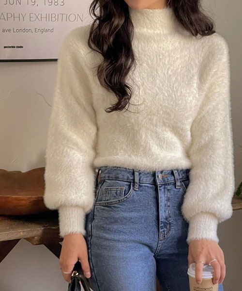 SONA（ソナ）の「SONA アンゴラハイネックニット（ニット/セーター・レディース・アイボリー/パープル・FREE）」の16枚目の写真