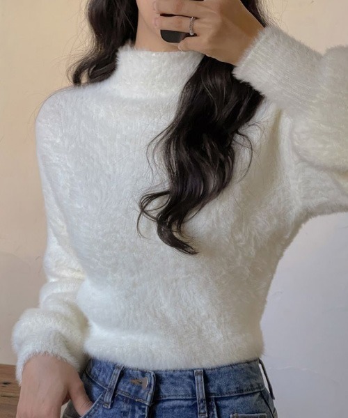 SONA（ソナ）の「SONA アンゴラハイネックニット（ニット/セーター・レディース・アイボリー/パープル・FREE）」の17枚目の写真