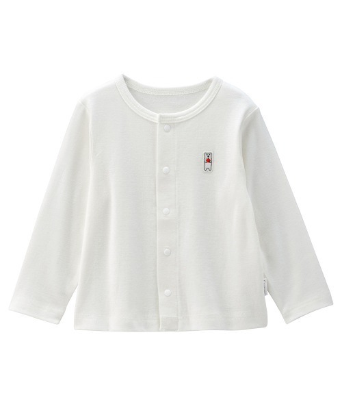 combimini（コンビミニ）の「UVカットカーディガン（カーディガン/ボレロ・キッズ・オフホワイト/オレンジ系/黄緑系・100/110/90/80/120/70）」の2枚目の写真