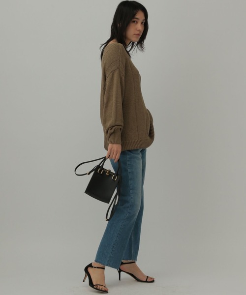 Chaos（カオス）の「Chaos(カオス)/ロレッタテープニット（ニット/セーター・レディース・オフホワイト/モカ/グレイッシュブルー・FREE）」の6枚目の写真