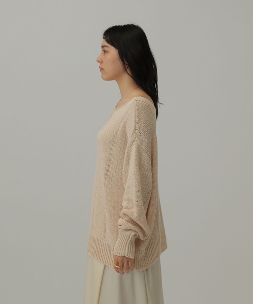 Chaos（カオス）の「Chaos(カオス)/ロレッタテープニット（ニット/セーター・レディース・オフホワイト/モカ/グレイッシュブルー・FREE）」の11枚目の写真