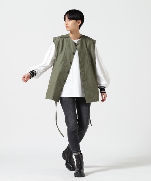 RehersalL(リハーズオール)の「rehersall/リハーズオール/ファティーグシャツベスト(ベスト・レディース・カーキ・F)」の12枚目の写真