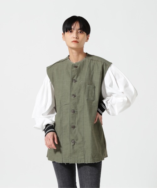 RehersalL(リハーズオール)の「rehersall/リハーズオール/ファティーグシャツベスト(ベスト・レディース・カーキ・F)」の10枚目の写真