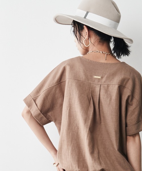 CHIC STYLE（シックスタイル）の「＜大きいサイズ＞裾リブワークシャツ シックスタイル（シャツ/ブラウス・レディース・ブラック/モカ・5L/L/4L/3L/LL）」の13枚目の写真