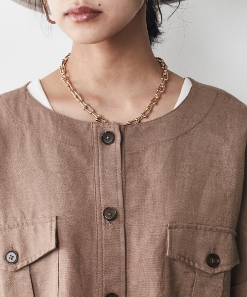 CHIC STYLE（シックスタイル）の「＜大きいサイズ＞裾リブワークシャツ シックスタイル（シャツ/ブラウス・レディース・ブラック/モカ・5L/L/4L/3L/LL）」の15枚目の写真