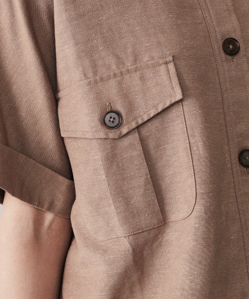 CHIC STYLE（シックスタイル）の「＜大きいサイズ＞裾リブワークシャツ シックスタイル（シャツ/ブラウス・レディース・ブラック/モカ・5L/L/4L/3L/LL）」の19枚目の写真