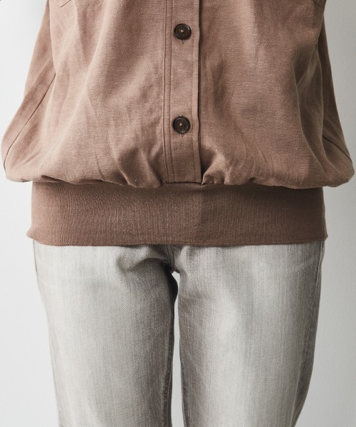 CHIC STYLE（シックスタイル）の「＜大きいサイズ＞裾リブワークシャツ シックスタイル（シャツ/ブラウス・レディース・ブラック/モカ・5L/L/4L/3L/LL）」の21枚目の写真