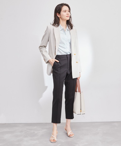 ROPE'(ロペ)の「【洗える】コットンリネンピンタックシガレット美脚パンツ(その他パンツ・レディース・ブラック/ブルー系その他4/イエロー系その他4・36/38/40)」の5枚目の写真