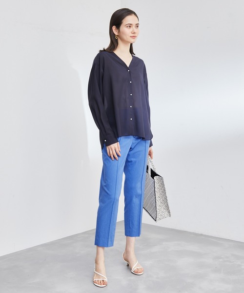 ROPE'(ロペ)の「【洗える】コットンリネンピンタックシガレット美脚パンツ(その他パンツ・レディース・ブラック/ブルー系その他4/イエロー系その他4・36/38/40)」の15枚目の写真