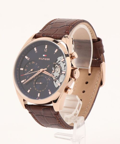 TOMMY HILFIGER（トミーヒルフィガー）の「【TOMMY HILFIGER】トミーヒルフィガー クォーツ 　ブラウンレザーストラップ　腕時計　Baker（アナログ腕時計・メンズ・ブラウン・FREE）」の4枚目の写真