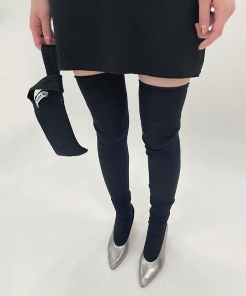 EDIT. FOR LULU（エディットフォールル）の「【KiwandaKiwanda/ キワンダキワンダ】SILK STANDARD SUPER OVER（ソックス/靴下・レディース・ホワイト/ブラック・FREE）」の9枚目の写真