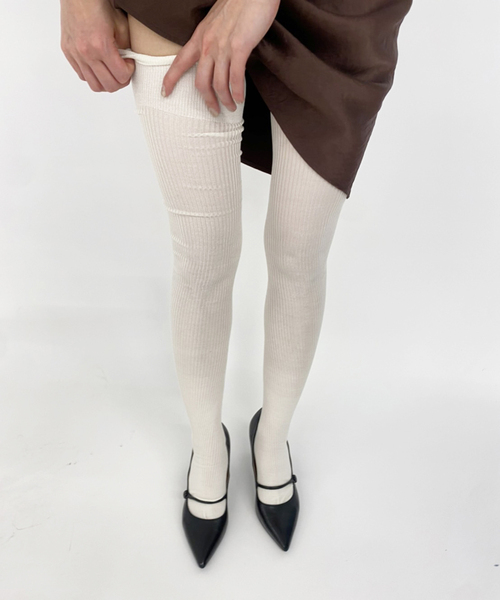 EDIT. FOR LULU（エディットフォールル）の「【KiwandaKiwanda/ キワンダキワンダ】SILK STANDARD SUPER OVER（ソックス/靴下・レディース・ホワイト/ブラック・FREE）」の7枚目の写真